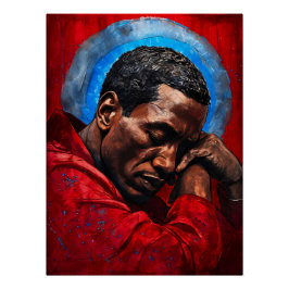 Porträt eines Emotionalen Schwarzen Mannes ポスター