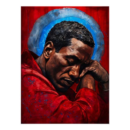 Porträt eines Emotionalen Schwarzen Mannes ポスター (正面)