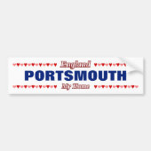 PORTSMOUTH – 私の家 – イギリス;赤とピンクのハート バンパーステッカー (正面)