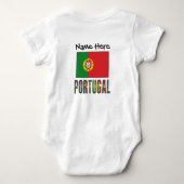 Portugal and Portuguese Flag with Your Name ベビーボディスーツ (裏面)