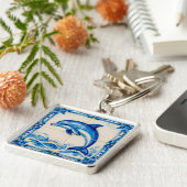 Portugal Azulejo Dolphin Ceramic Tile Style Keycha キーホルダー (側面)
