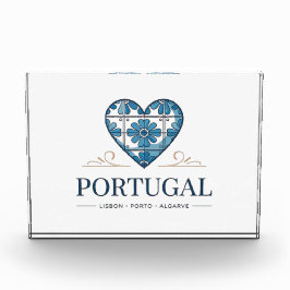 Portugal Azulejo Heart Acrylic Photo Block – Portu フォトブロック