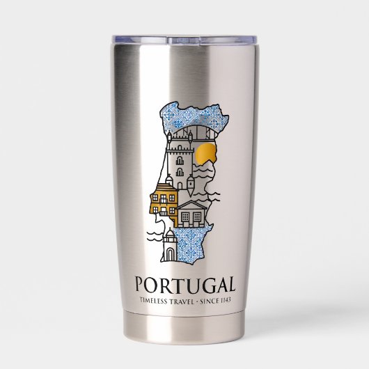 Portugal Azulejo Map Stainless Steel Travel Tumble 保温保冷タンブラー (背面)