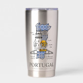 Portugal Azulejo Map Stainless Steel Travel Tumble 保温保冷タンブラー (正面)