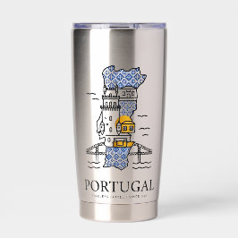 Portugal Azulejo Map Stainless Steel Travel Tumble 保温保冷タンブラー