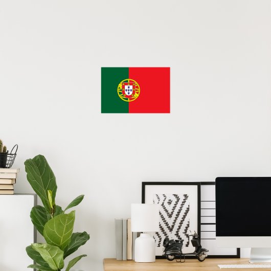 Portugal Flag ポスター (ホームオフィス)