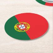 Portugal Flag ラウンドペーパーコースター (アングル)