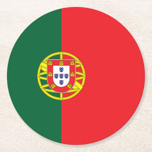 Portugal Flag ラウンドペーパーコースター (正面)