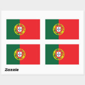 Portugal Flag 長方形シール (シート)