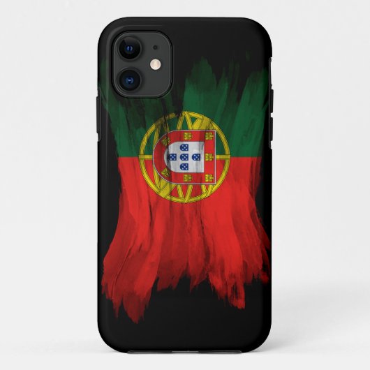 Portugal flag brush stroke, national flag Case-Mate iPhoneケース (裏面)