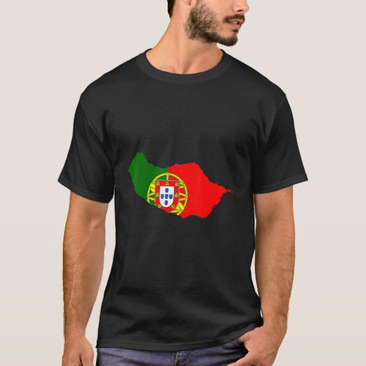 Portugal Flag im Madeira outline Madeira Tシャツ (正面)