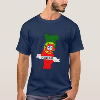 Portugal flag map Tシャツ