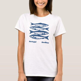 Portugal Sardines – Vintage Woodblock Fish art Tシャツ