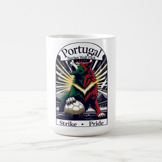 Portugal Soccer Iberian Wolf, National Pride Gift コーヒーマグカップ (中央)