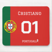 Portugal Soccer Legend Custom Name Desk Mat  マウスパッド (正面)