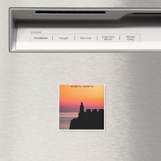 Portugal Sunset Lighthouse Coordinates Magnet – Co マグネット (インサイチュ (食洗機))