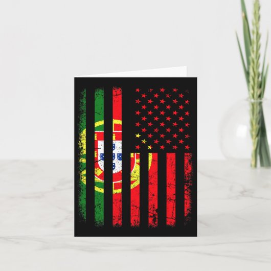 Portuguese American Flag Portugal America Pride He カード (正面)