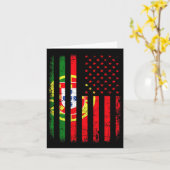 Portuguese American Flag Portugal America Pride He カード (黄色い花)