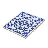 Portuguese Azulejo Blue and White Floral Scroll タイル (側面)