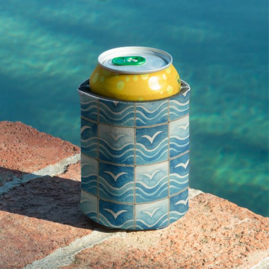 Portuguese Azulejo Blue Tile Pattern Can Cooler –  缶クーラー (インサイチュ プール)