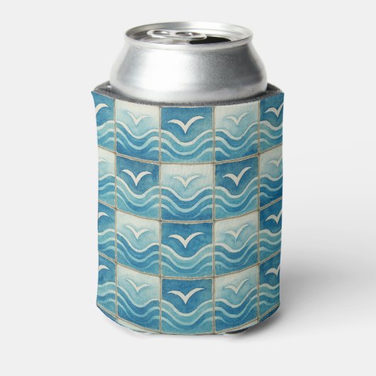 Portuguese Azulejo Blue Tile Pattern Can Cooler –  缶クーラー (缶裏面)