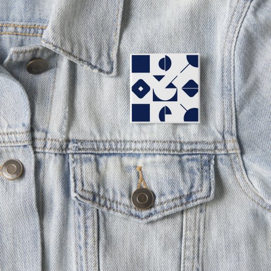 Portuguese Azulejo Geometric Pattern Button – Mode 缶バッジ (インサイチュ)