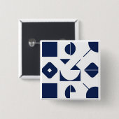 Portuguese Azulejo Geometric Pattern Button – Mode 缶バッジ (正面&裏面)