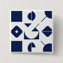 Portuguese Azulejo Geometric Pattern Button – Mode 缶バッジ