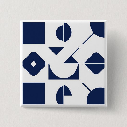 Portuguese Azulejo Geometric Pattern Button – Mode 缶バッジ (正面)