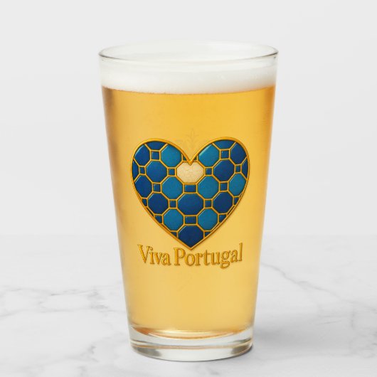 Portuguese Azulejo Heart Glass Cup  タンブラーグラス (ドリンク裏面)