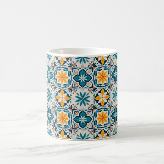 Portuguese Azulejo Mug – Traditional Tile Pattern  コーヒーマグカップ (中央)