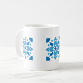 Portuguese Azulejo Tile Floral Mug – Blue Ceramic  コーヒーマグカップ (正面左)