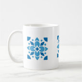 Portuguese Azulejo Tile Floral Mug – Blue Ceramic  コーヒーマグカップ (左)