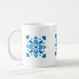 Portuguese Azulejo Tile Floral Mug – Blue Ceramic  コーヒーマグカップ