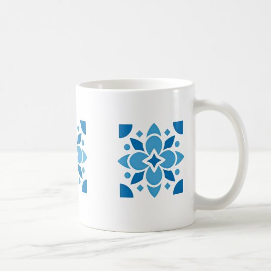Portuguese Azulejo Tile Floral Mug – Blue Ceramic  コーヒーマグカップ (右)