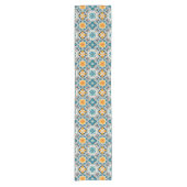 Portuguese Azulejo Tile Table Runner – Blue & Yell ショートテーブルランナー (正面)