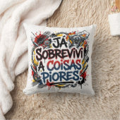 Portuguese biker quote – graffiti  クッション (ブランケット)