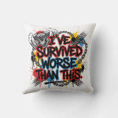 Portuguese biker quote – graffiti  クッション (裏面)