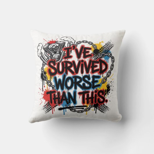 Portuguese biker quote – graffiti クッション (裏面)