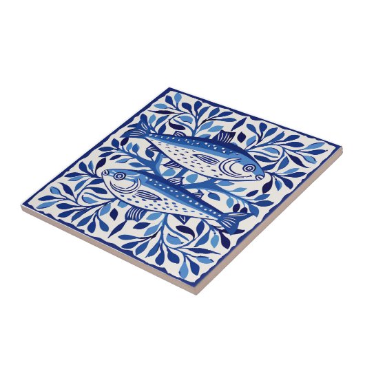 Portuguese Blue and White Sardine タイル (側面)