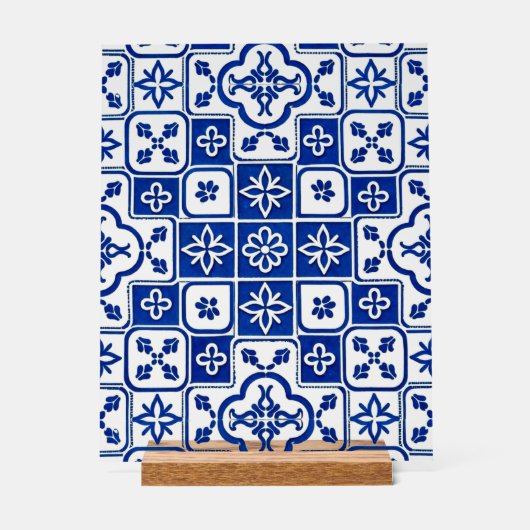 Portuguese Blue Azulejo Tile Acrylic Sign – Tradit アクリルサイン (正面)