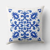 Portuguese Blue Tile central round medallion クッション (裏面)