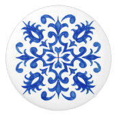 Portuguese Blue Tile central round medallion セラミックノブ (正面)
