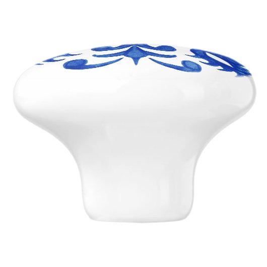 Portuguese Blue Tile central round medallion セラミックノブ (側面)