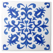 Portuguese Blue Tile central round medallion タイル (正面)