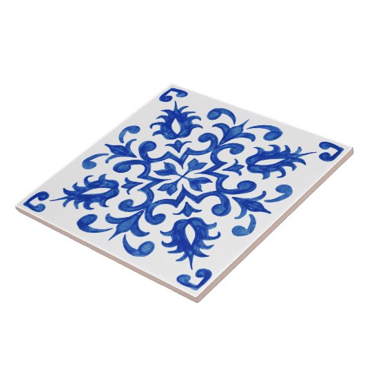 Portuguese Blue Tile central round medallion タイル (側面)