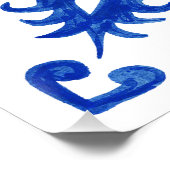 Portuguese Blue Tile central round medallion ポスター (コーナー)
