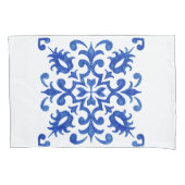 Portuguese Blue Tile central round medallion 枕カバー (正面左)