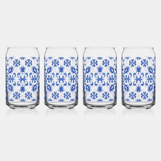 Portuguese Blue Tile Monogram  ガラス缶 (右)