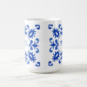 Portuguese Blue Tile Monogram  コーヒーマグカップ (中央)